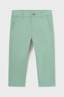 Spodnie i spodenki dla chłopców - Mayoral spodnie niemowlęce kolor zielony gładkie - grafika 1