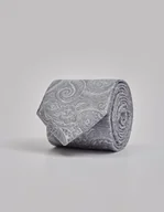 Krawaty i muchy męskie - krawat classico kcw4 szary - miniaturka - grafika 1