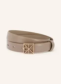 Paski - Calvin Klein Skórzany Pasek beige - miniaturka - grafika 1