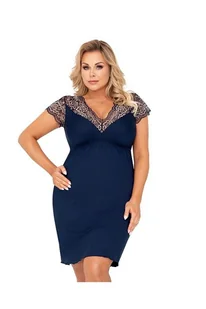 Elegancka koszulka nocna Greta II granatowa plus size 4XL - Opakowanie podarunkowe - Bielizna nocna - miniaturka - grafika 1