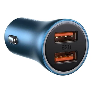 Baseus Golden Contactor Pro szybka ładowarka samochodowa 2x USB 40 W Quick Charge SCP FCP AFC niebieski (CCJD-A03) - Ładowarki samochodowe - miniaturka - grafika 2