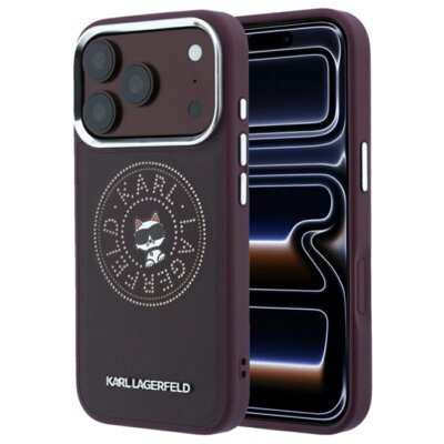 Etui KARL LAGERFELD Point & Choupette Sketch MagSafe do Apple iPhone 17 Pro Max/18 Pro Max Burgundowy
