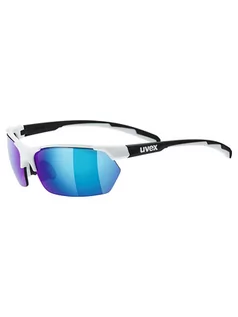 Okulary przeciwsłoneczne - Uvex Okulary sportowe "Sportstyle 114" w kolorze niebiesko-czarnym - grafika 1