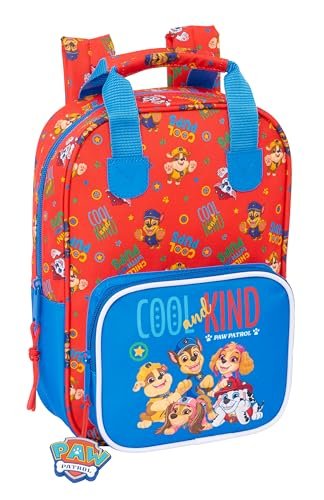 PAW PATROL COOL plecak dziecięcy z uchwytami, odpowiedni dla dzieci w różnym wieku, wygodny i wszechstronny, jakość i wytrzymałość, 20 x 8 x 28 cm, Czerwony/Niebieski, M, Casual