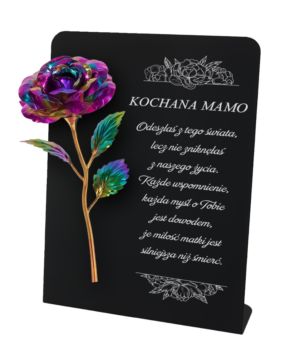 Znicz XL Wieczna Róża Kolorowa Premium 28 cm Statuetka Wszystkich Świętych