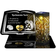Lampiony i znicze - ZNICZ SOLARNY LED WIECZNY PODSTAWKA NA CMENTARZ GRÓB lampka Księga 3D DLA TATY - miniaturka - grafika 1
