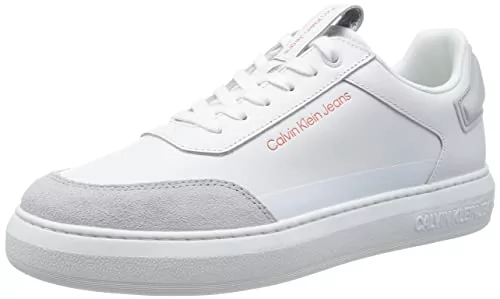 Calvin Klein Jeans Męskie sneakersy na co dzień Cupsole high/low FREQ, białe/ostrygowe/petarda, 9 UK, Biały ostrygi i grzyby petarda, 41.5 EU
