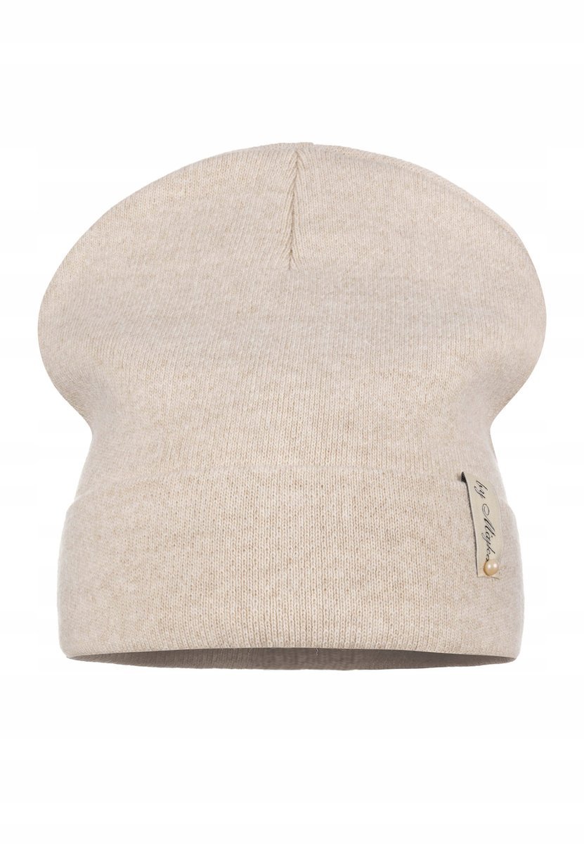 Czapka Damska Zimowa Jesienna Ciepła Zimę Wywijana Polska Marka Beżowy