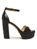 Sandały damskie - Guess Sandały FLJSET LEA03 Czarny - miniaturka - grafika 1