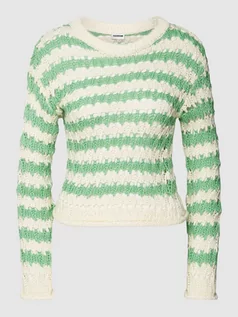 Swetry damskie - Sweter z dzianiny ze wzorem w paski model ‘ZIGGI’ - grafika 1