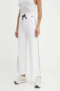 Spodnie damskie - Tommy Hilfiger spodnie dresowe kolor biały gładkie UW0UW05237 - grafika 1