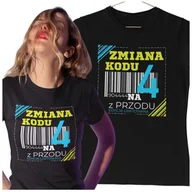 Gadżety dla niej i dla niego - KOSZULKA DLA KOBIETY NA 40 URODZINY ZMIANA KODU NA 4 Z PRZODU DTF - miniaturka - grafika 1