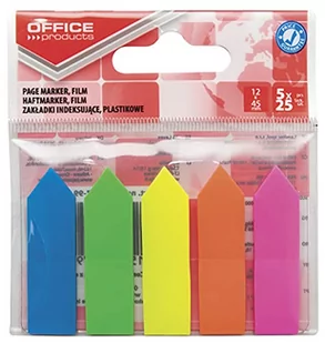 Office products Zakładki indeksujące strzałka, PP, 12x45mm, 5x25 kart., zawieszka, mix kolorów 14223737-99 - Etykiety samoprzylepne i bloki etykiet - miniaturka - grafika 2