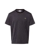 Koszulki i topy damskie - Lacoste Koszulka damska Kobiety Bawełna szary|czarny wzorzysty, S - miniaturka - grafika 1