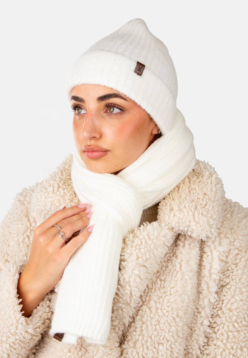 KOMPLET DAMSKI CZAPKA SZALIK ZIMOWY CIEPŁY Polskiej produkcji 501 -08