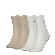 Skarpetki damskie - Tommy Hilfiger Skarpety damskie CLSSC (4 sztuki), Off White/Sand, 39-42 EU - miniaturka - grafika 1