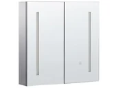 Szafki łazienkowe - Szafka łazienkowa wisząca z lustrem LED 60 x 60 czarna CHABUNCO - miniaturka - grafika 1