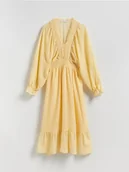 Sukienki - Reserved - Sukienka maxi z falbanką - jasnożółty - miniaturka - grafika 1