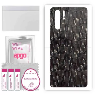 Folia naklejka skórka strukturalna na TYŁ do Huawei P30 Pro -  Carbon Pixel Czarny - apgo SKINS - Szkła hartowane na telefon - miniaturka - grafika 1