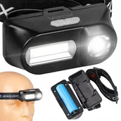 Latarki - Vayox Latarka Czołowa Czołówka Lampka Led Akumulatorowa 18650 Mocna Usb-c - miniaturka - grafika 1