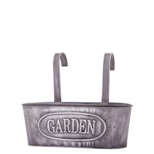 Osłonka donica doniczka metalowa srebrna wisząca 26x31 166543 - Donice - miniaturka - grafika 1