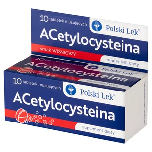 Acetylocysteina, smak wiśniowy, 10 tabletek musujących - Przeziębienie i grypa - miniaturka - grafika 1