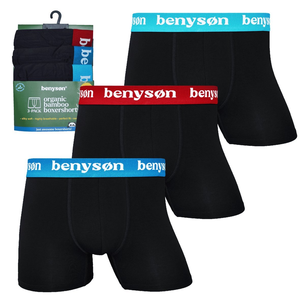 Bokserki Męskie z włókna bambusowego 3 szt. rozmiar M super miękkie, wygodne, oddychające