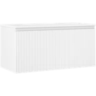 Szafki łazienkowe - Mexen Rivel szafka łazienkowa podumywalkowa 100 cm z blatem, 1 szuflada, ryflowana , biała mat - 91A20-10047-1-BFC01 - miniaturka - grafika 1