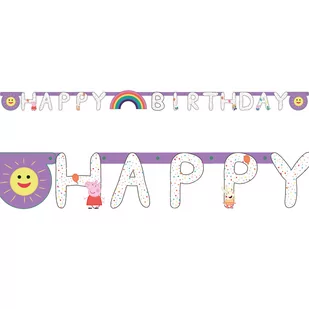 AMSCAN Baner Happy Birthday Świnka Peppa - cm - 1 szt. - Urodziny dziecka - miniaturka - grafika 1