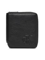 Portfele - Calvin Klein Mały Portfel Męski Ck Zip Billfold LV04D1077G Czarny - miniaturka - grafika 1