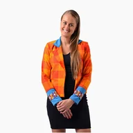 Marynarki i żakiety damskie - Pomarańczowy żakiet HANDMADE - miniaturka - grafika 1