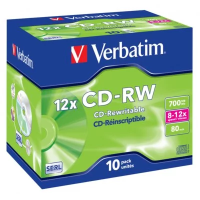 Verbatim Dysk CD-RW 700MB/80 min 8-12x 10 szt 43148)