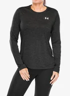 Bluzy sportowe damskie - Bluza damska Under Armour UA Tech Twist Crew LS - black/jet gray/white - miniaturka - grafika 1
