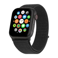 Akcesoria do smartwatchy - Nylonowy pasek do zegarka Apple Watch Series 7 z 41 mm w kolorze czarnym, regulowany, elastyczny pasek sportowy z tkaniny, odpowiedni do zegarka iWatch - miniaturka - grafika 1
