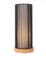 Lampy stojące - LUNO Lampa Stojąca Kioto LUNO styl ekologiczny drewno,pcv czarny 50501215 - miniaturka - grafika 1
