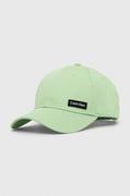 Czapki męskie - Calvin Klein czapka z daszkiem bawełniana kolor zielony z aplikacją - miniaturka - grafika 1