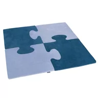 Maty edukacyjne - KiddyMoon Piankowe Puzzle do zabawy VELVET Kwadrat turkus laguny-błękit lodu 4 Zabawka mata - miniaturka - grafika 1