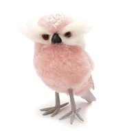 Figurki dekoracyjne - Sowa różowa z futerkiem figurka glamour 14 cm - miniaturka - grafika 1