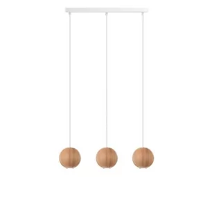 Drewniana lampa sufitowa Loft Sferni 3L GU10 lampa wisząca na listwie KOLOROWE KABLE - Lampy sufitowe - miniaturka - grafika 1