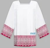 Szaty liturgiczne - Komża kapłańska z gipiurą 20 cm - amarant - miniaturka - grafika 1