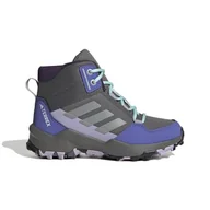 Buty dla chłopców - adidas Uniseks - dzieci TERREX AX4R MID HIKING SHOES, grey four/matte silver/semi flash aqua, 38 EU - miniaturka - grafika 1