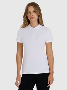 4F Koszulka polo slim damska - biała L - Koszulki i topy damskie 4F Koszulka polo slim damska - biała L - Koszulki i topy damskie - miniaturka - grafika 1