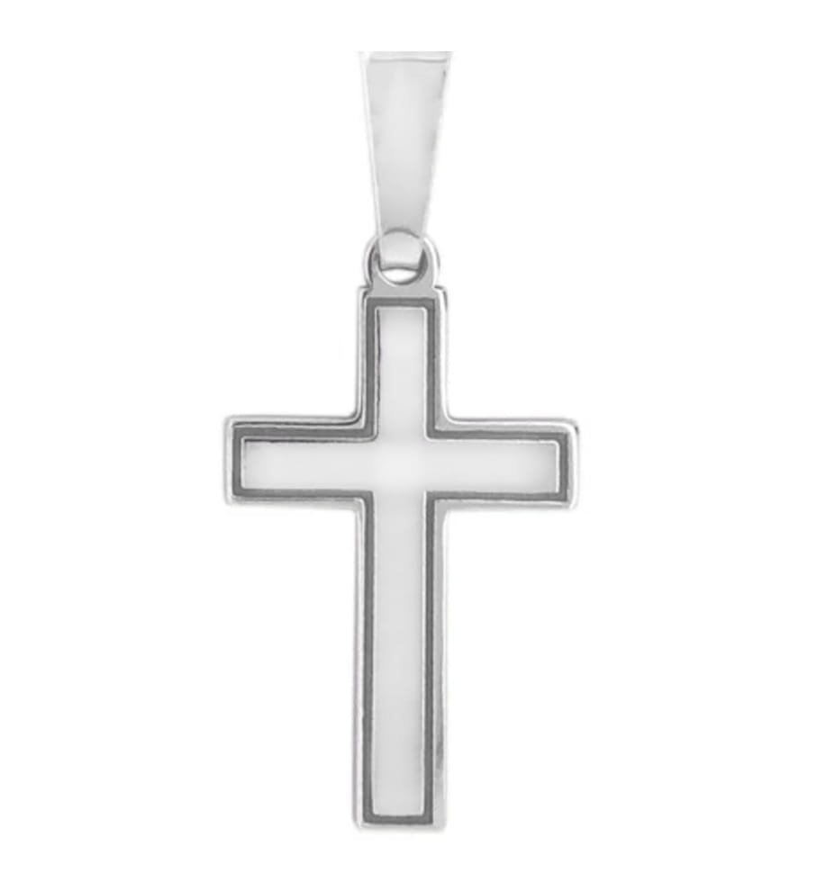 Srebrny krzyż rodowany KC002R