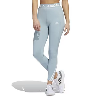 Spodnie sportowe damskie - Legginsy adidas Techfit 3-Stripes Long Gym Tights HD4492 - niebieskie - Adidas - grafika 1