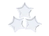 Balony i akcesoria - Balony foliowe Gwiazdki srebrne - 23 cm - 3 szt. - miniaturka - grafika 1