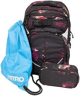 Koszulki i topy damskie - Nitro Superhero, plecak szkolny, plecak, plecak, odpinany pas biodrowy, wytrzymała płyta dolna, torba termiczna, kieszeń na laptopa, czarny różowy (czarny) - 878052 - grafika 1
