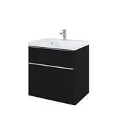 Szafki łazienkowe - Elita 168303 SZAFKA podumywalkowa LOFTY 70 2S BLACK MATT PDW - miniaturka - grafika 1