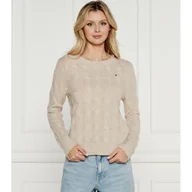 Swetry damskie - Tommy Hilfiger Wełniany sweter Regular Fit - miniaturka - grafika 1