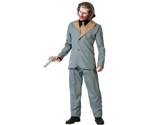 Atosa kostium klauna halloween szary z krawatem dla dorosłych mężczyzn XXL