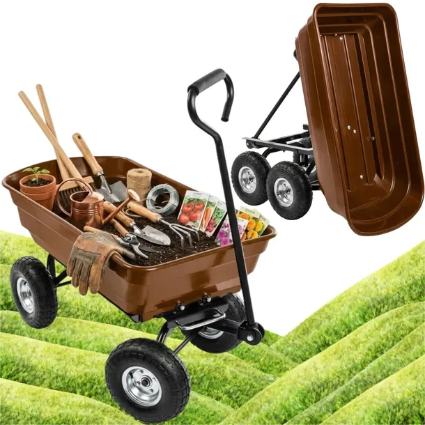 Taczka Ogrodowa Miniwywrotka Wózek Transportowy 90l 300kg Koła Terenowe
